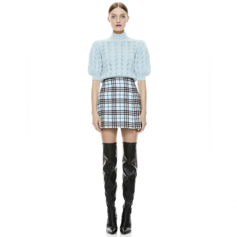 Alice +Olivia Kyoko Puff Sleeve Pullover Sweater S - Picture 3 of 17